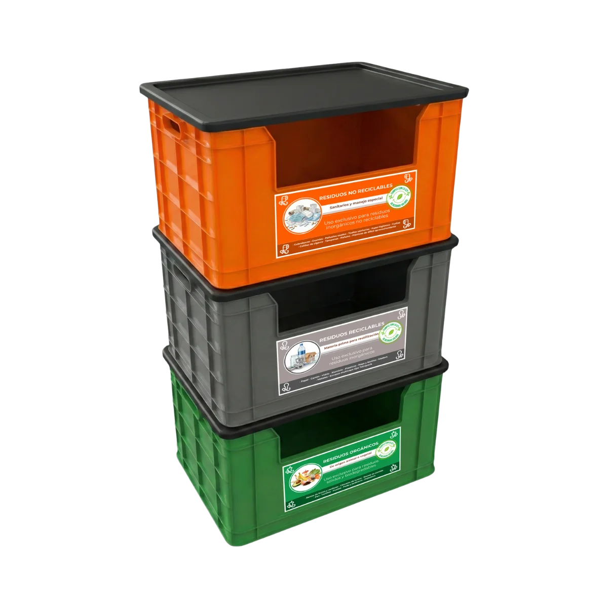 Cajas de plástico apilables