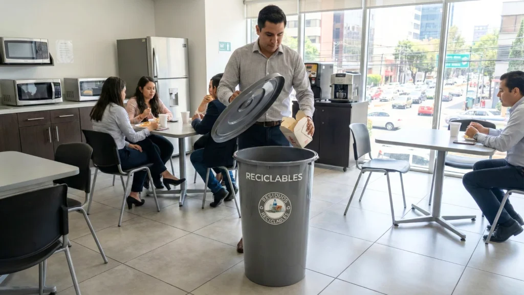Bote de basura grande con tapa