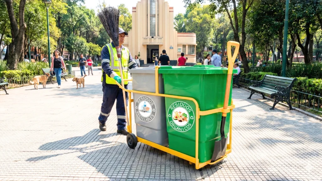 Carro recolector de basura plástico