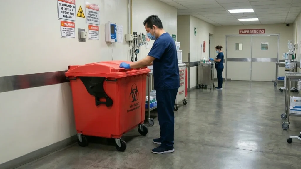 Contenedor de residuos peligrosos