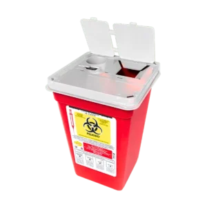 Bote rojo para agujas