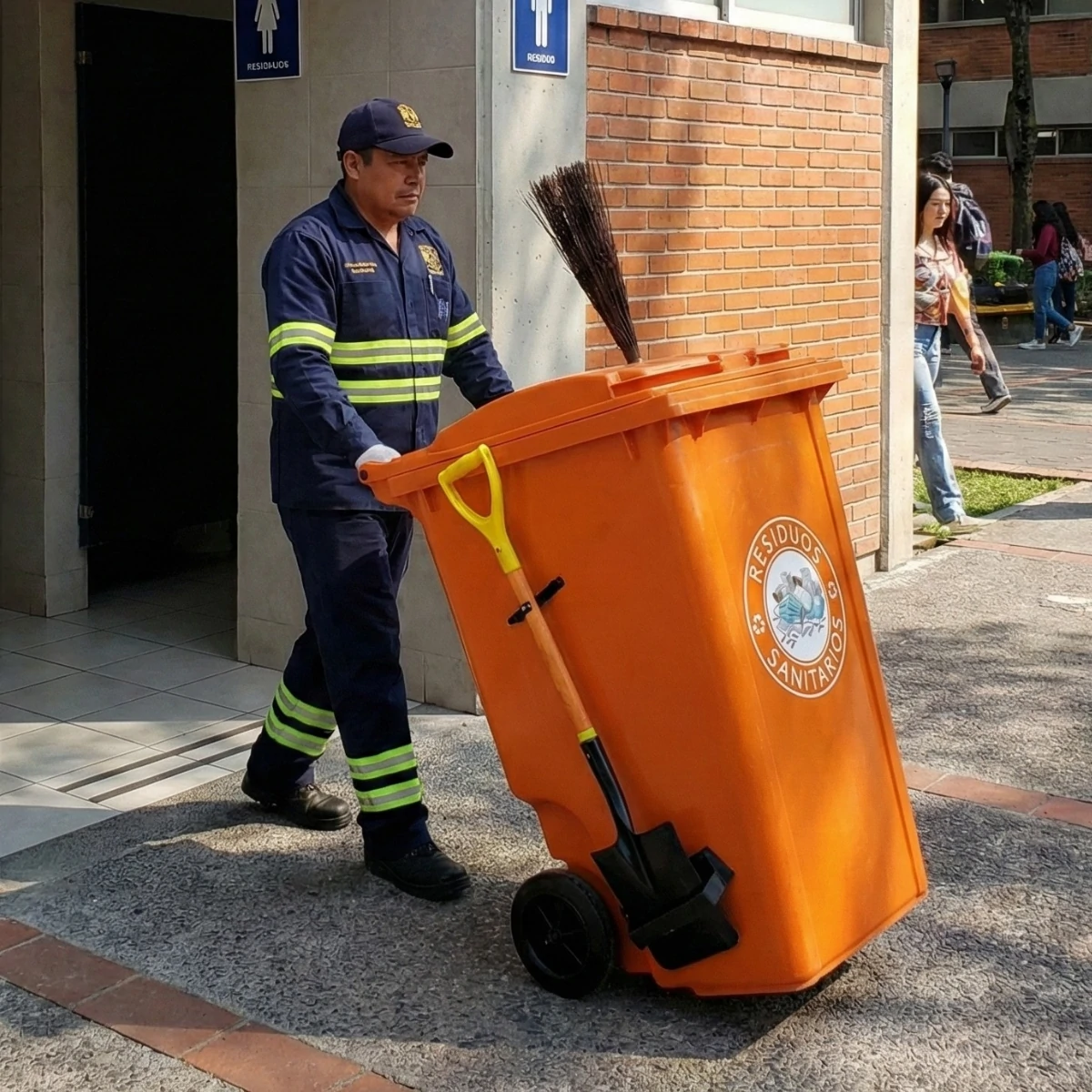 Bote de basura con ruedas