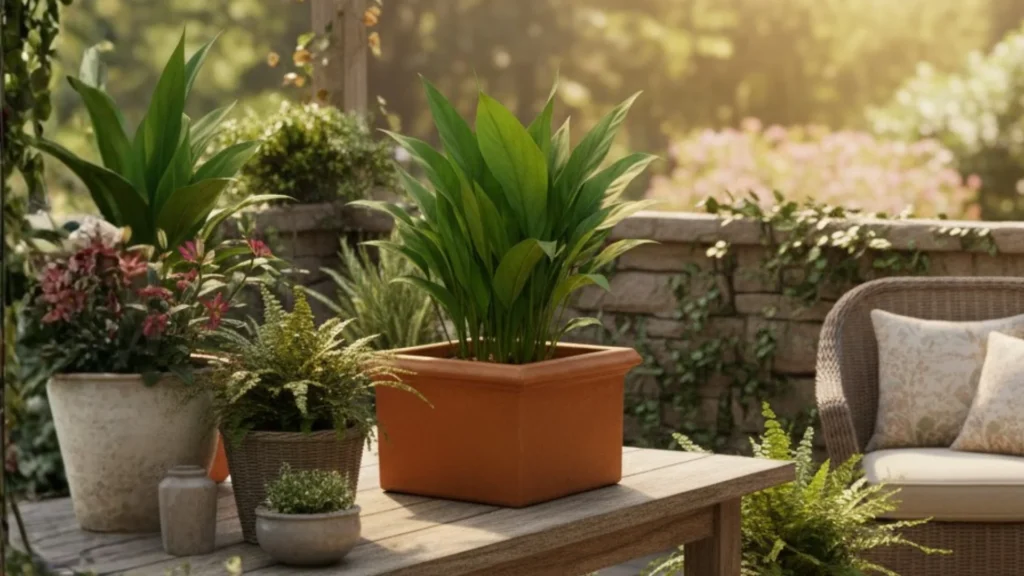 Macetas cuadradas de plástico
