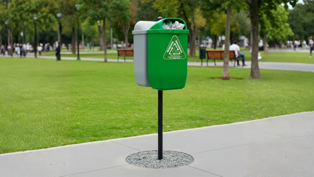 Botes de basura orgánica e inorgánica