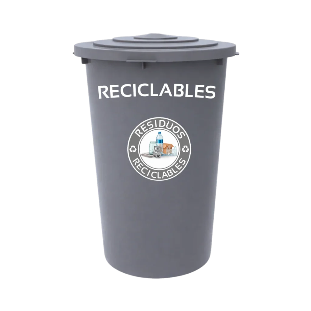 Bote de basura grande con tapa