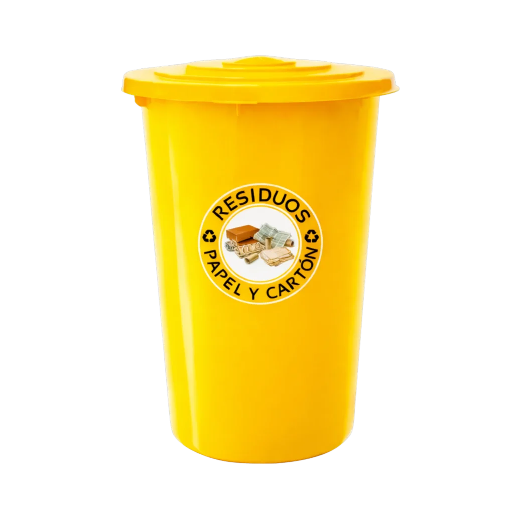 Bote de basura grande con tapa