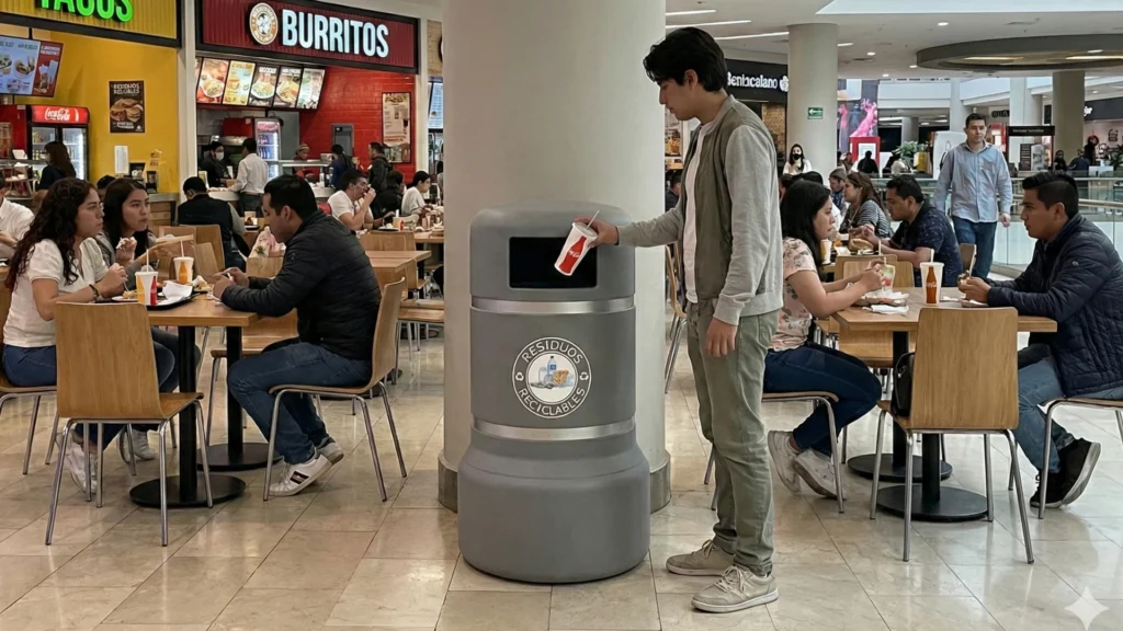 Botes de basura para plazas comerciales