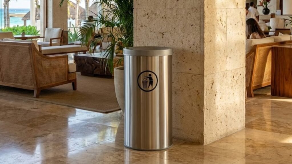 Contenedores de basura de metal