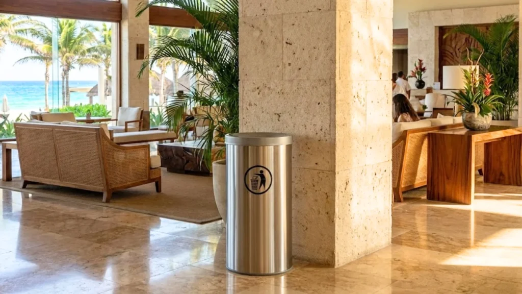 Contenedores de basura de metal