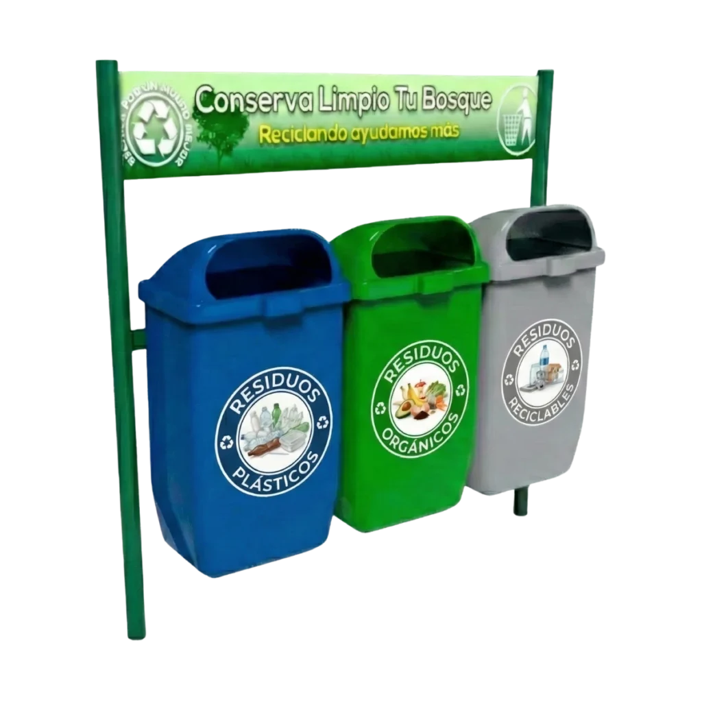 Bote de basura triple