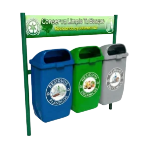 Bote de basura triple