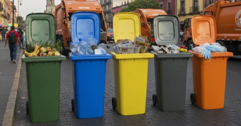 Bote de basura con ruedas y reciclaje. Contenedor de basura con ruedas. Cubo de basura con llantas. Separación de residuos móvil. Estación de reciclaje con ruedas. Contenedor doble con ruedas. Capacidad en Litros (ej. 120 L, 240 L). Contenedor con 4 ruedas. Contenedor de plástico de alta resistencia. Bote de basura con pedal y ruedas. Colores para clasificación de reciclaje. Tapa con cerradura y ruedas. Uso exterior y resistente a intemperie. Recipiente para residuos orgánicos e inorgánicos. Contenedor de manejo de residuos con ruedas. Cubo de basura de gran capacidad con ruedas.