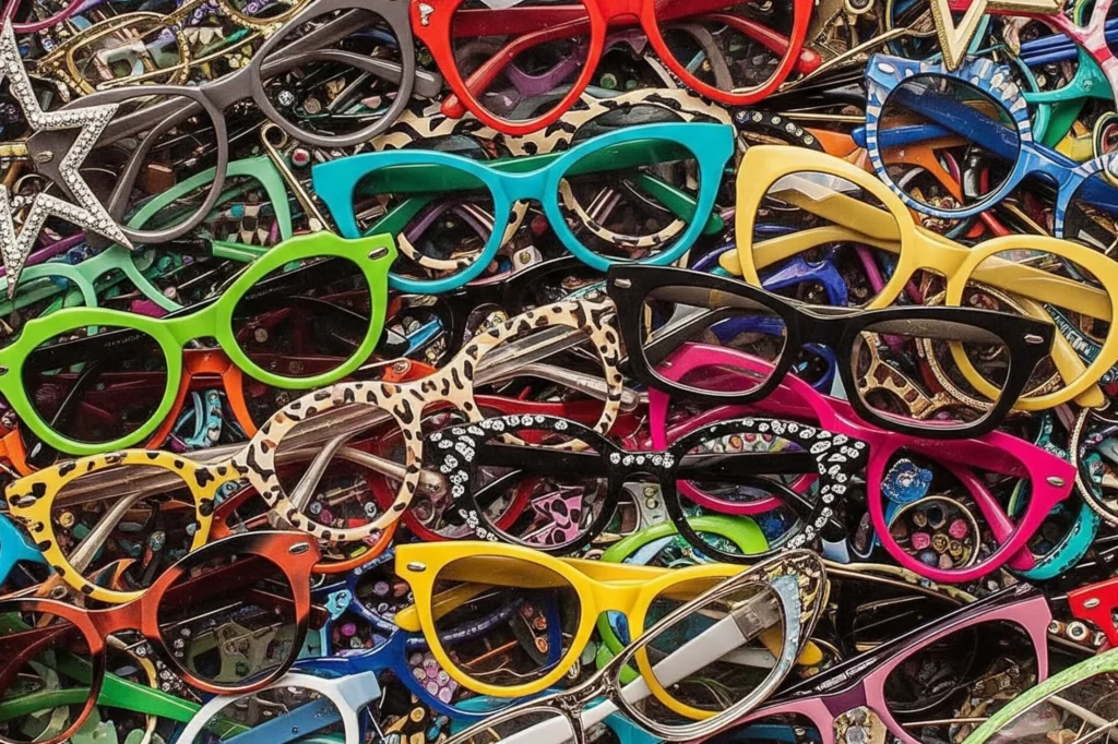 Armazones coloridos listos para su clasificación dentro de un proceso de reciclaje de lentes para darles nueva vida.