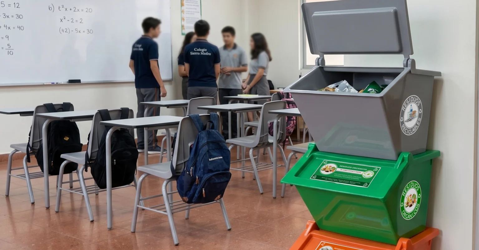 Colores oficiales de botes de basura según la norma NADF-024-AMBT-2013 Estaciones de reciclaje de 3 y 4 divisiones para oficinas y empresas Diferencia entre botes para residuos orgánicos, inorgánicos reciclables y no reciclables Contenedores de basura de polietileno de alta densidad vs metálicos durabilidad Medidas estándar de botes de basura para salones de clase y áreas comunes Botes de basura con pedal y tapa para manejo higiénico de residuos Señalética y etiquetas para botes de reciclaje para imprimir gratis Proveedores de contenedores industriales para separación de basura en CDMX